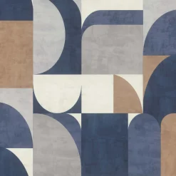Vliestapete Rasch Retro Grafik Blau Grau Beige 866544