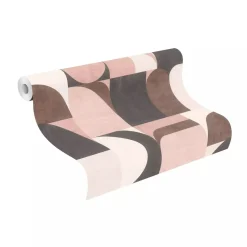 Vliestapete Rasch Retro Grafik Rosa Grau Braun 866551