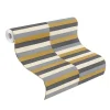 Vliestapete Rasch Streifen Leder-Optik gold Glanz 418729