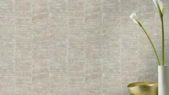 Vliestapete Rasch Streifen Quer taupe Metallic 617627