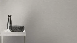 Vliestapete Rasch Uni-Design silber-grau Metallic 420647