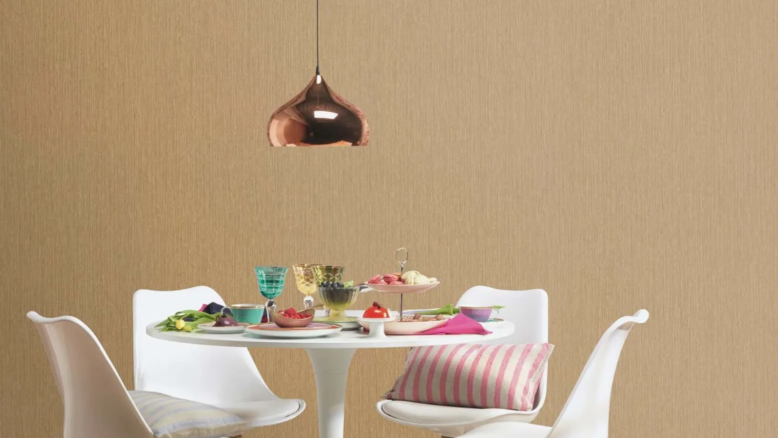 Vliestapete 537703 Rasch Uni Linien Gold