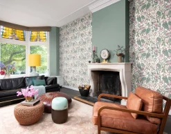 Vliestapete 537666 Rasch Uni Linien Grün Grau