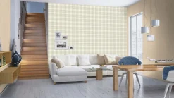 Vliestapete 537635 Rasch Uni Linien Beige