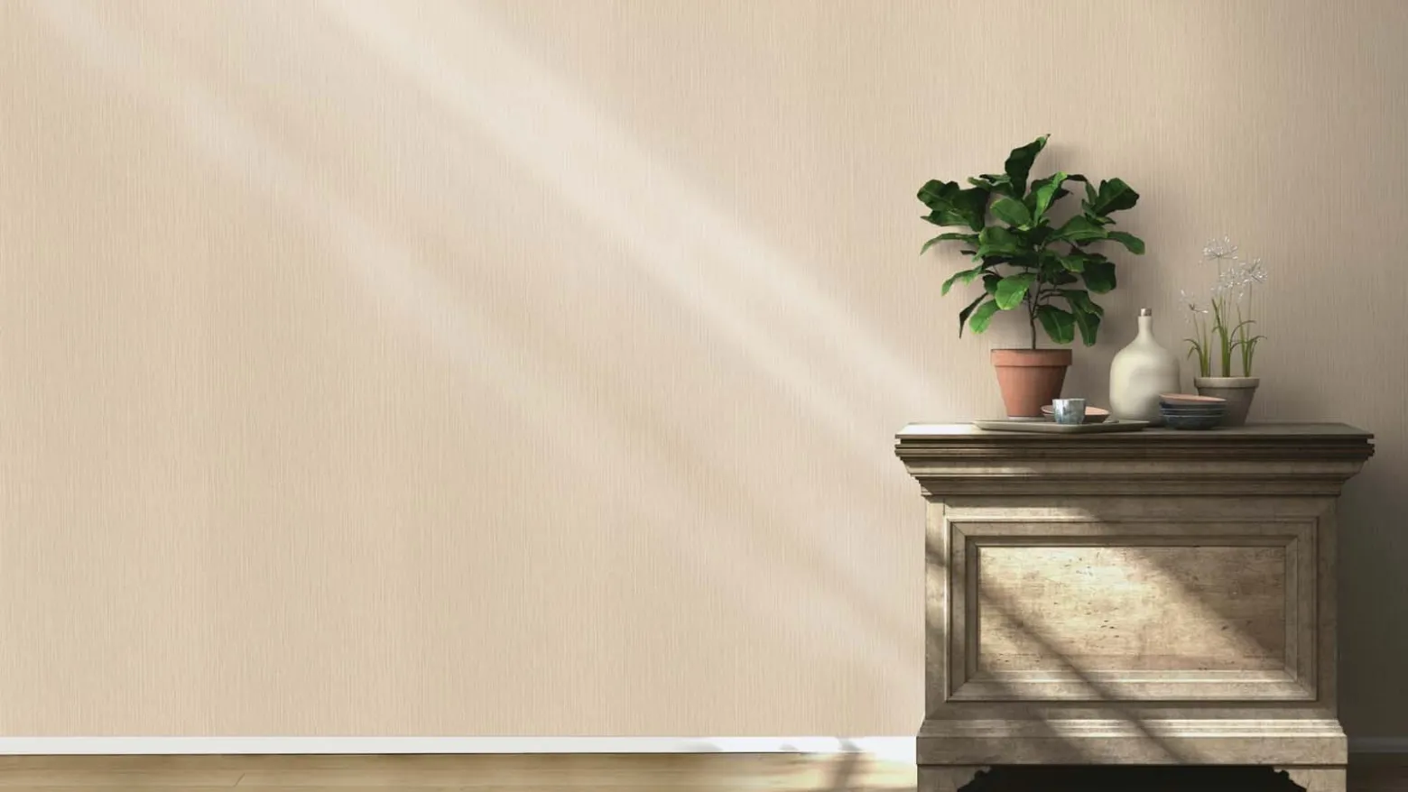 Vliestapete 537635 Rasch Uni Linien Beige