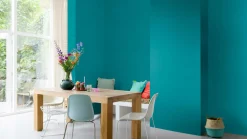 Vliestapete Rasch Uni Textil Optik Struktur Türkis 690729