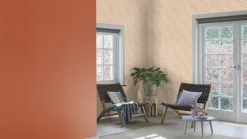 Vliestapete Rasch Uni Textilstruktur orange-rot 449051