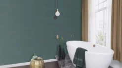 Vliestapete Rasch Uni Textil Optik Grün Blau 690750
