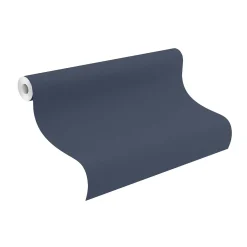 Vliestapete Rasch Uni Textil Optik Dunkelblau 687514