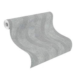 Vliestapete Rasch Wellen Muster Grau Glitzer 315820