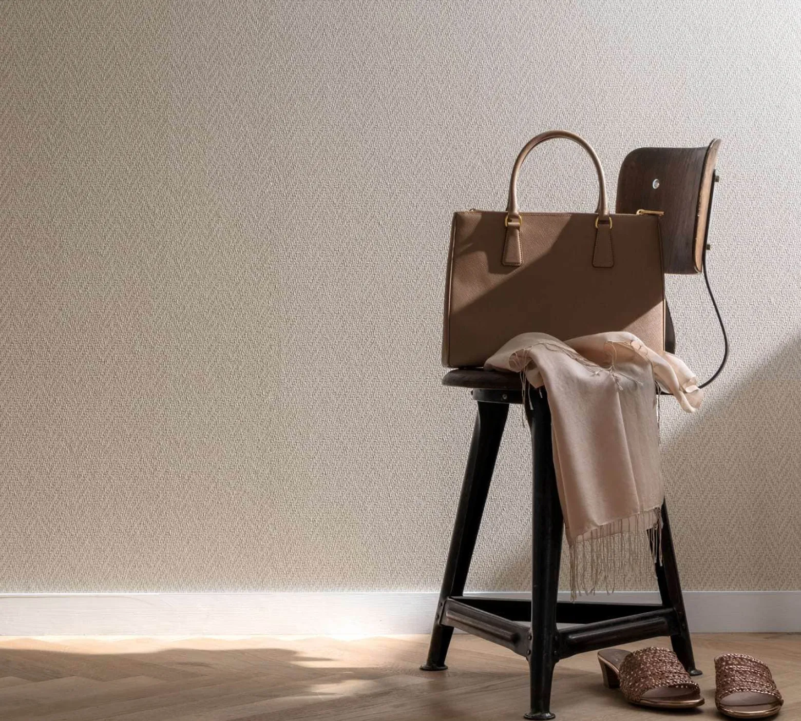 Vliestapete Rattan Flecht Optik braun weiß Marburg 59301