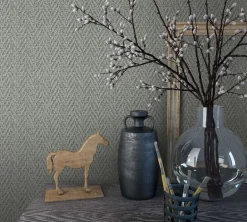 Vliestapete Rattan Flecht Optik grau Marburg 59304