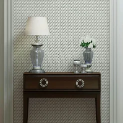 Vliestapete Rattan Optik 3D-Effekt Grau Weiß 45754