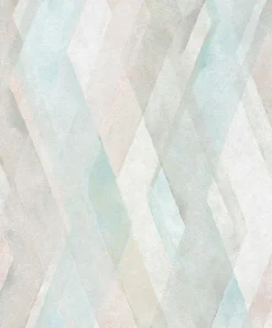 Vliestapete Rauten-Muster Grafisch blau rosa 32451