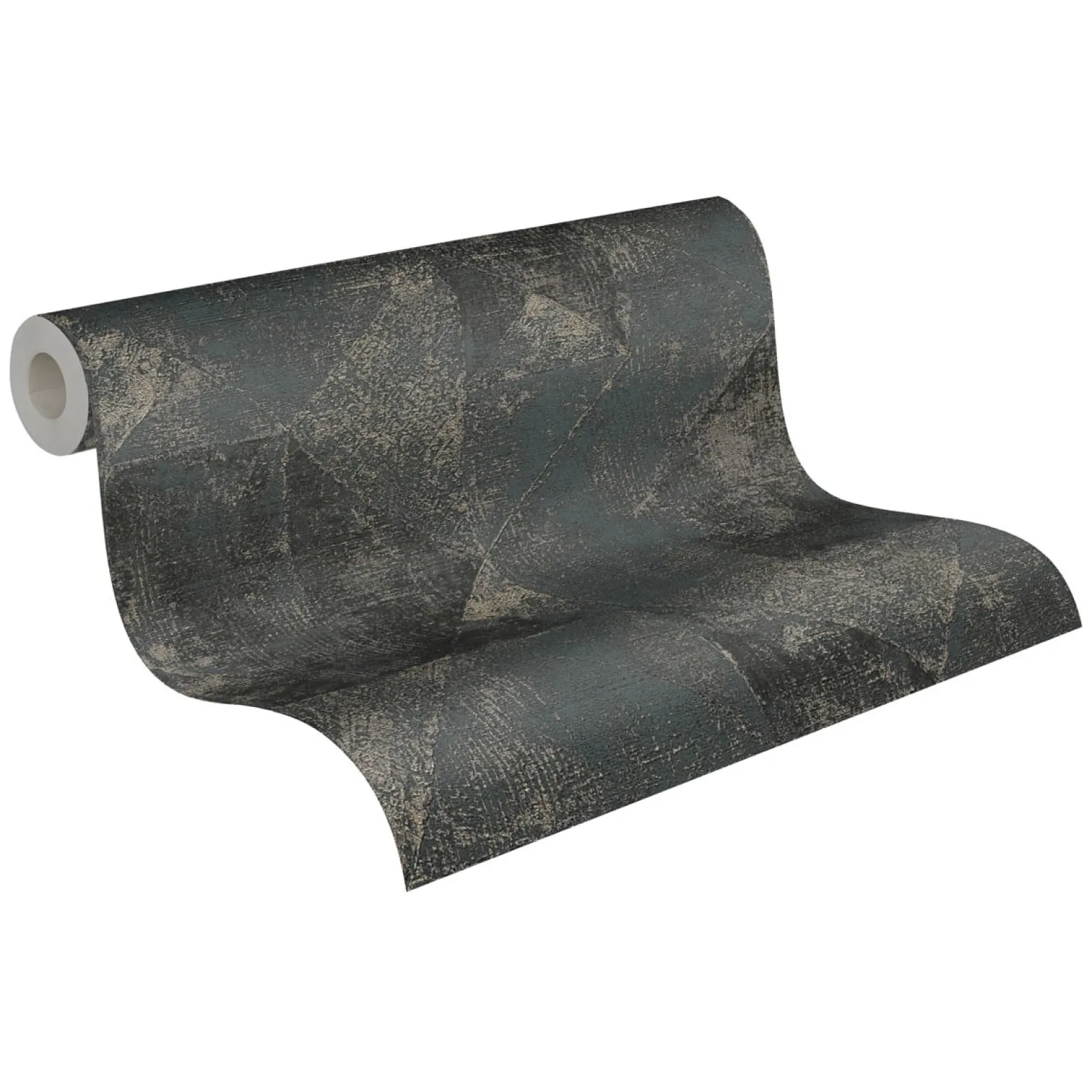 Vliestapete Rauten Muster Schwarz Gold Metallic 38976-7