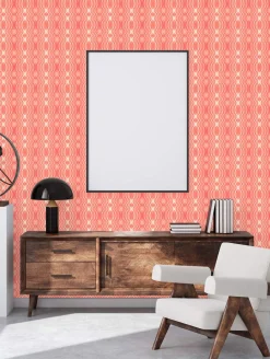 Vliestapete Rauten Oval Grafik Lila Apricot 39534-4