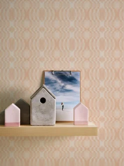 Vliestapete Rauten Oval Grafik Rosa Beige 39534-5