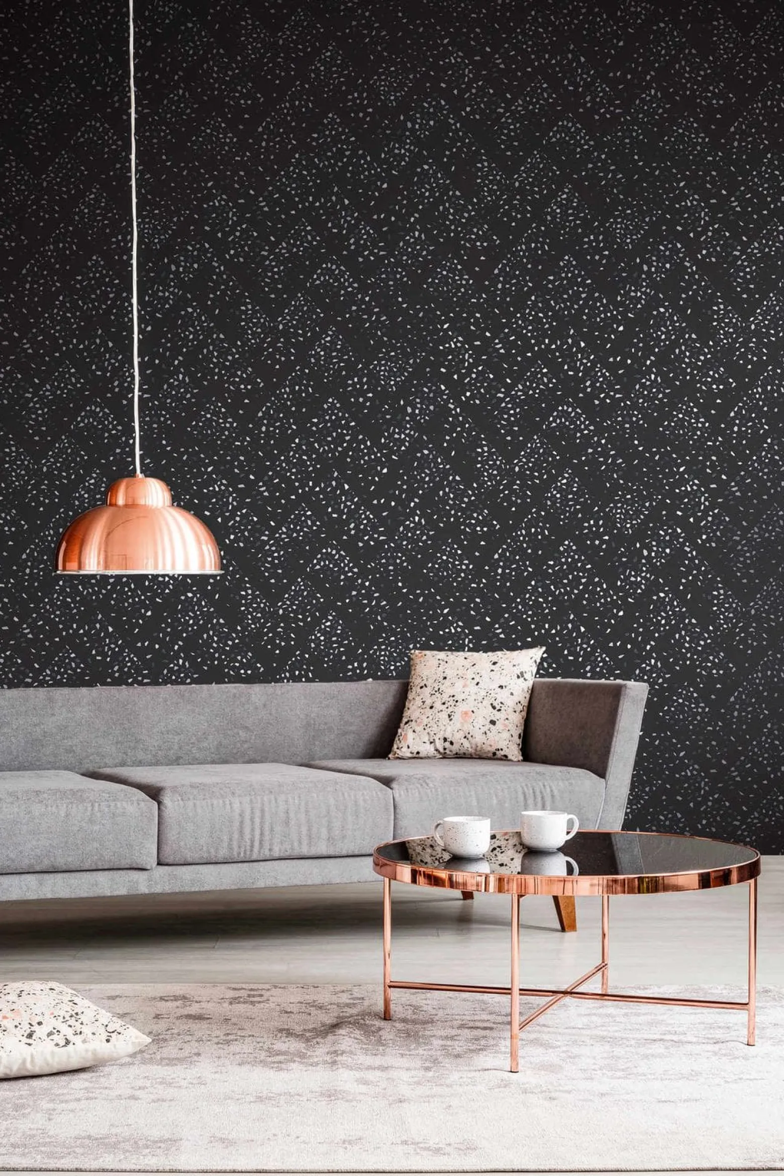 Vliestapete Rauten schwarz silber grün Glanz 37394-5