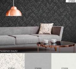 Vliestapete Rauten schwarz silber grün Glanz 37394-5