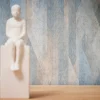 Vliestapete Rauten Streifen Grafik Blau Beige 39104-1