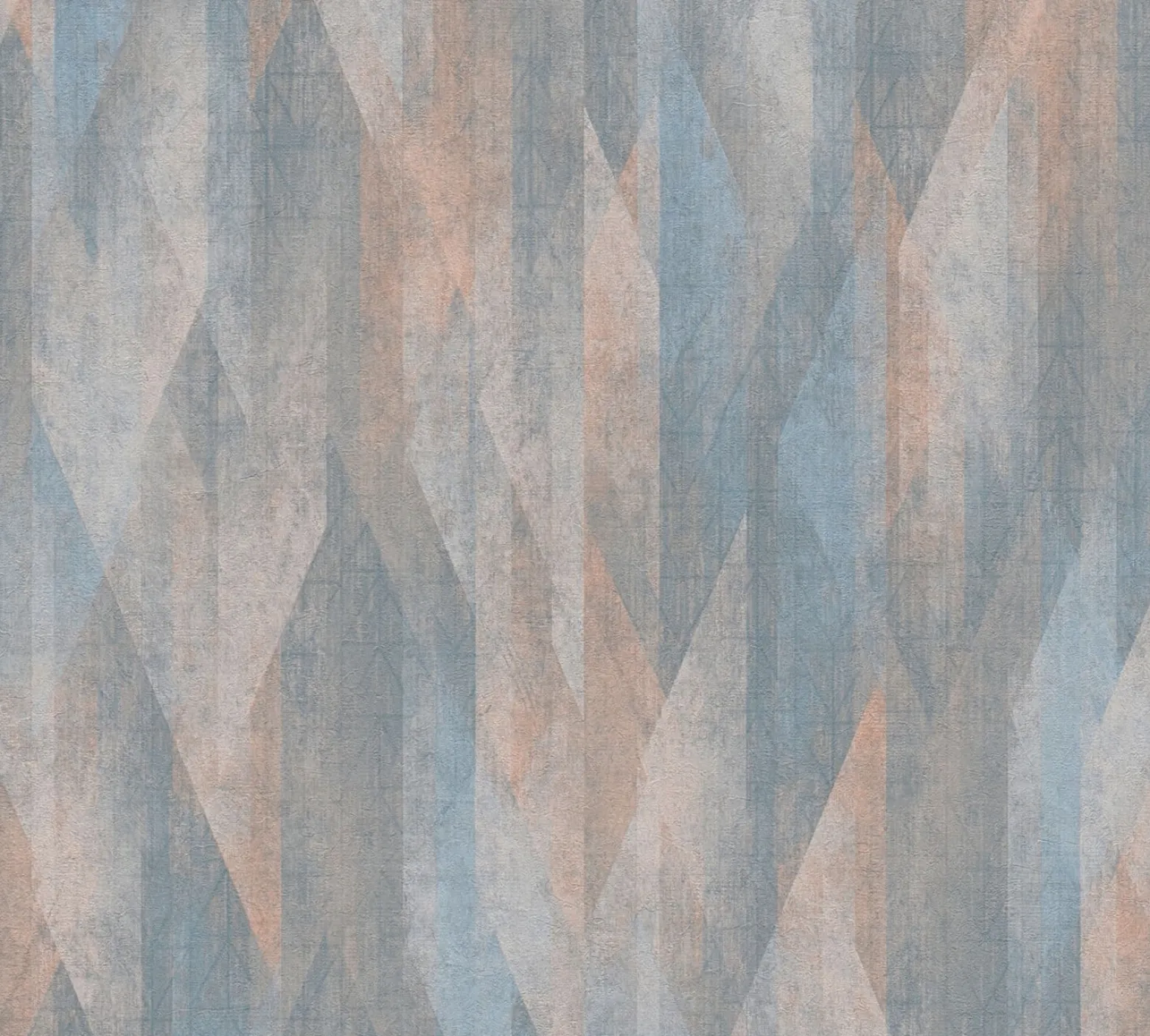 Vliestapete Rauten Streifen Grafik Blau Beige 39104-1