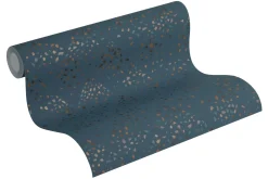 Vliestapete Rauten türkis braun blau Glanz 37394-1