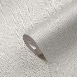 Vliestapete Retro Grafik Grau Weiß Metallic 39937-2