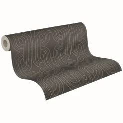 Vliestapete Retro Schwarz Gold Silber Metallic 39937-4
