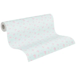 Vliestapete Rosen Landhausstil Blau Rosa Weiß 39067-1