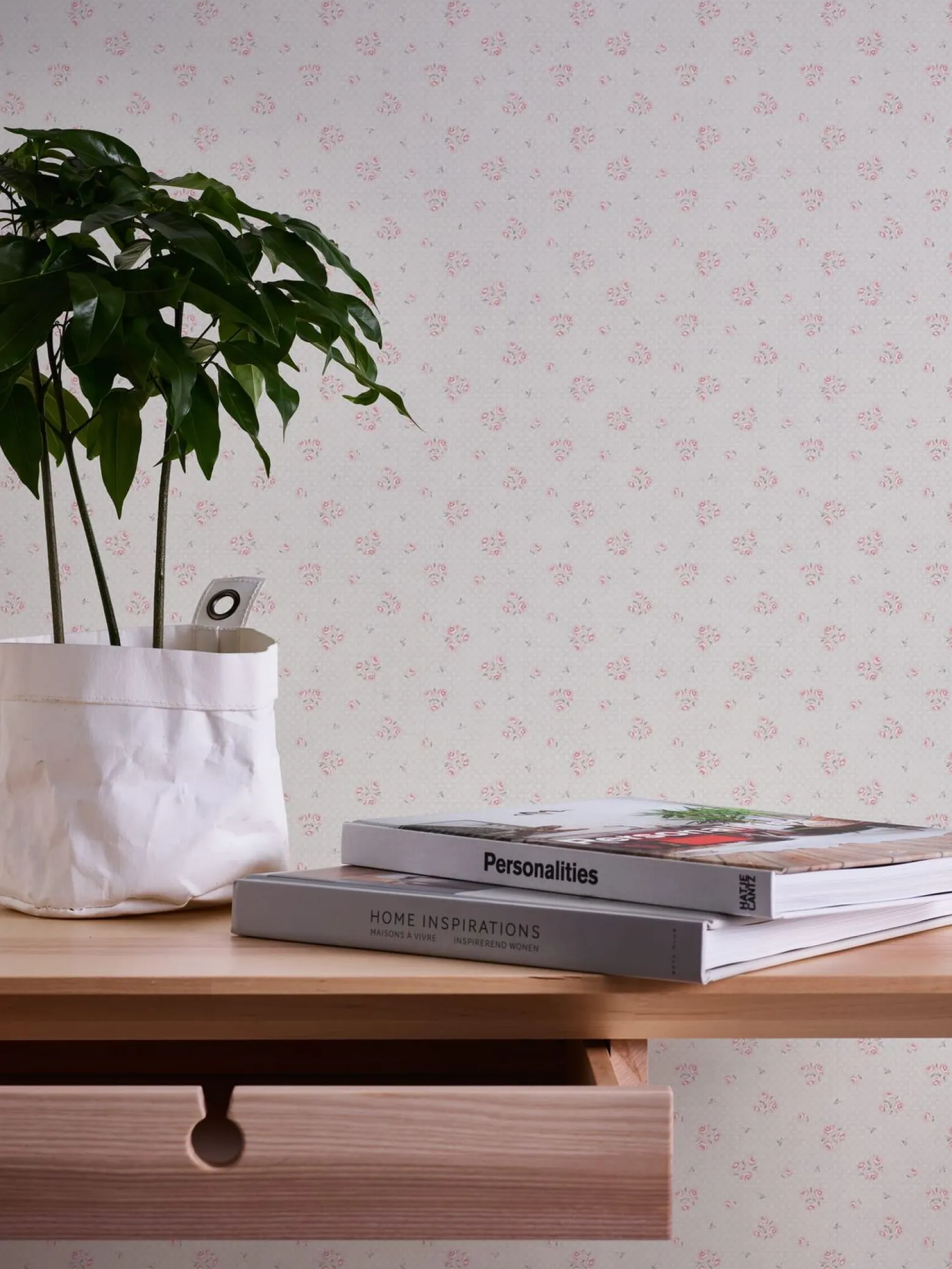 Vliestapete Rosen Landhausstil Grau Rosa Weiß 39067-3
