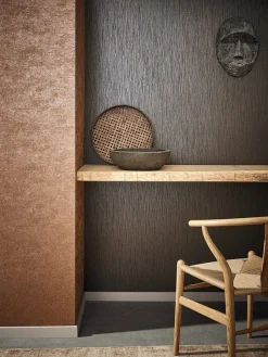 Vliestapete Sand-Struktur Uni gold-braun Glanz 32511