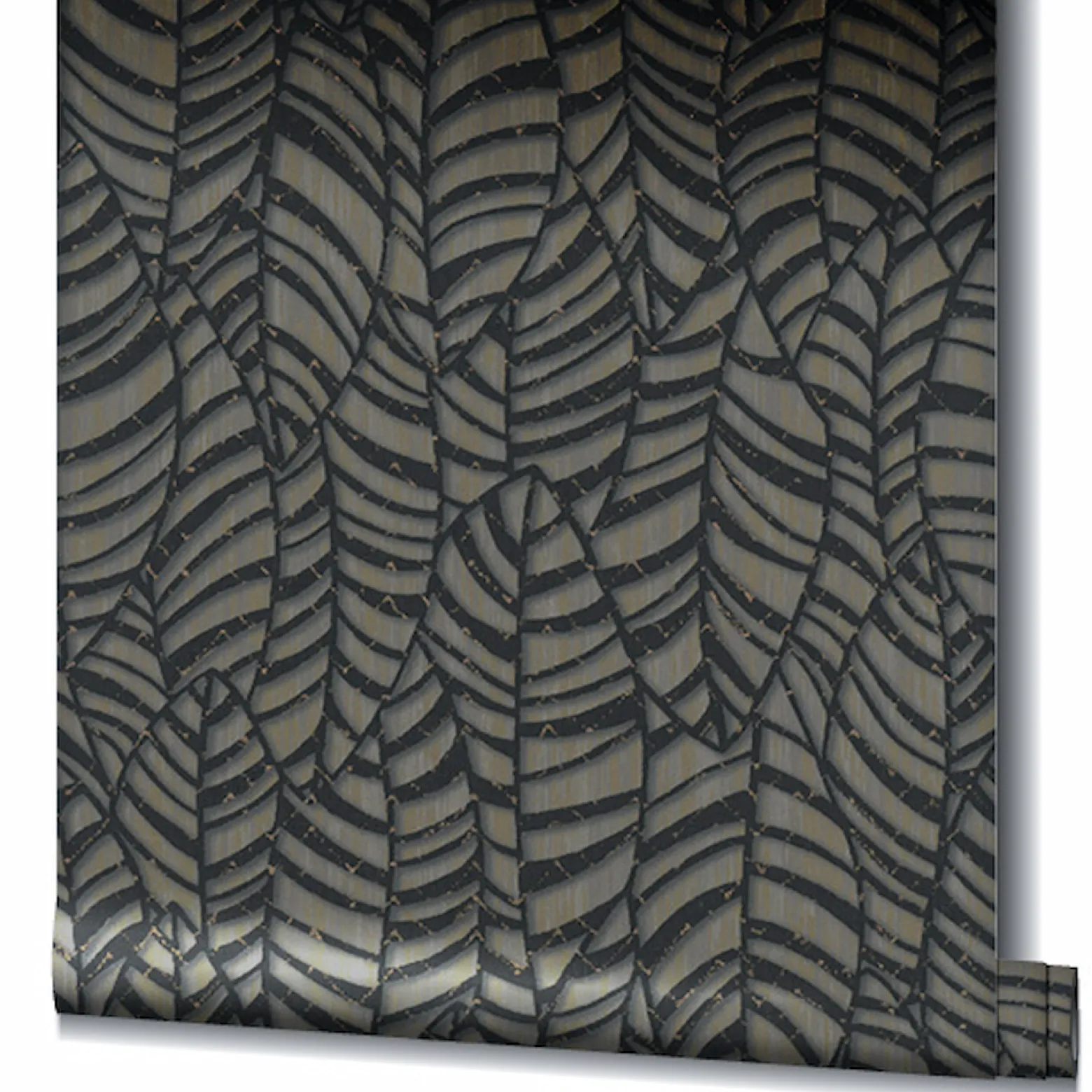 Vliestapete Schwarz Kupfer Blatt Muster Marburg 32975
