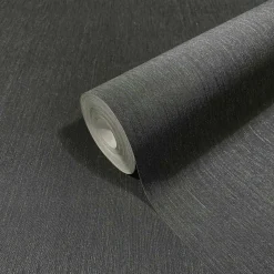 Vliestapete Schwarz Textil Optik Uni Marburg 32958