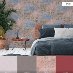Vliestapete Spanische Fliesen beige blau braun 37858-1