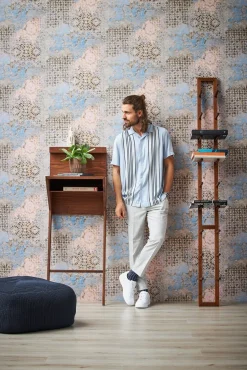Vliestapete Spanische Fliesen beige blau braun 37858-1