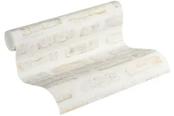 Vliestapete Steinmauer cremebeige grau 37422-1