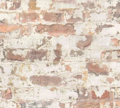 Vliestapete Steinmauer Vintage creme orange 36929-1