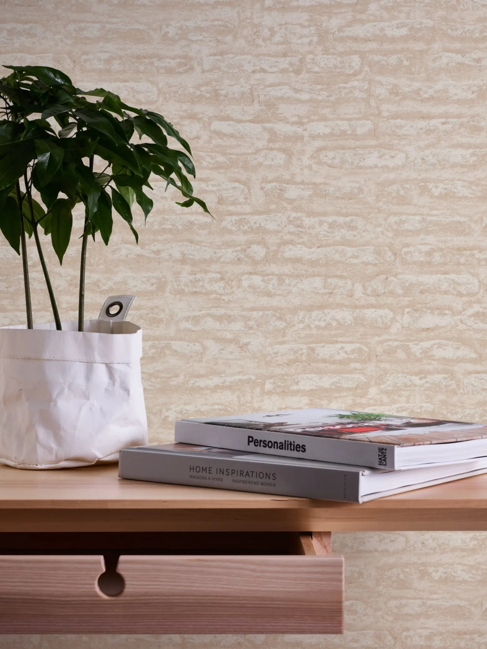 Vliestapete Stein Optik Beige Weiß 39027-2