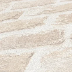Vliestapete Stein Optik Mauer Beige Weiß 38637-3