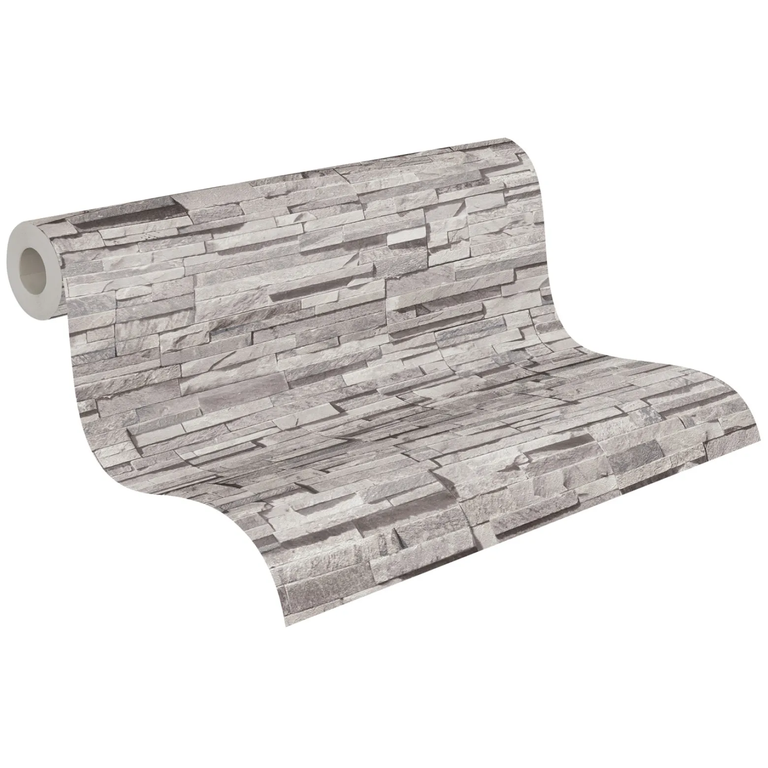 Vliestapete Stein Optik Metallic Grau Silber 38816-2