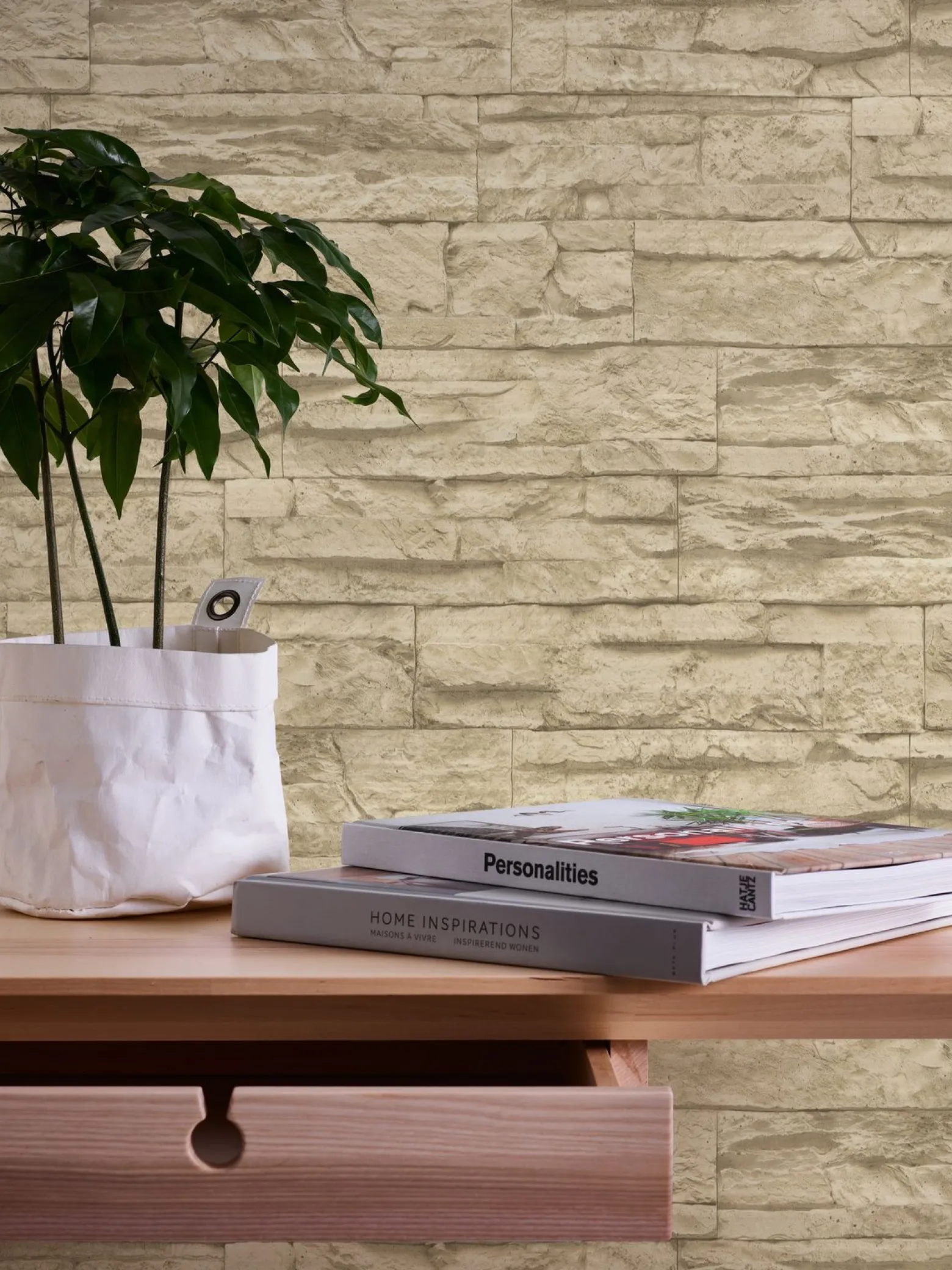 Vliestapete Stein-Optik Naturstein beige AS Creation