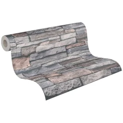 Vliestapete Stein Optik Natur Grau Beige Weiß 38813-2