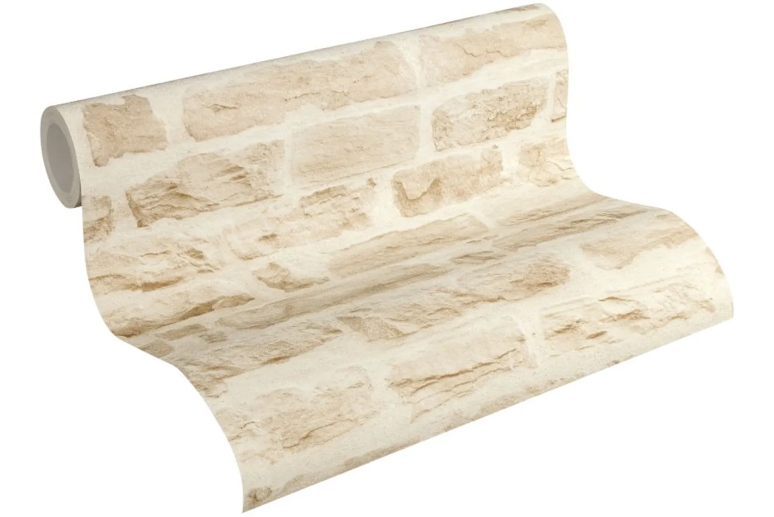 Vliestapete Stein-Optik Steinwand creme beige 35580-2