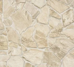 Vliestapete Stein Wand Optik Beige Creme 3893-29