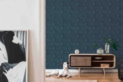 Vliestapete Streifen blau schwarz 37525-5