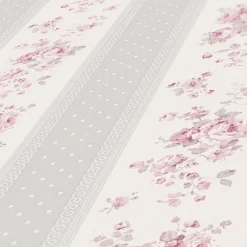 Vliestapete Streifen Blumen Punkte Grau Weiß Rosa