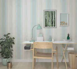Vliestapete Streifen Ethno blau grün Marburg 32654