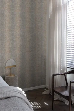 Vliestapete Streifen Grau Gold Metallic A61904