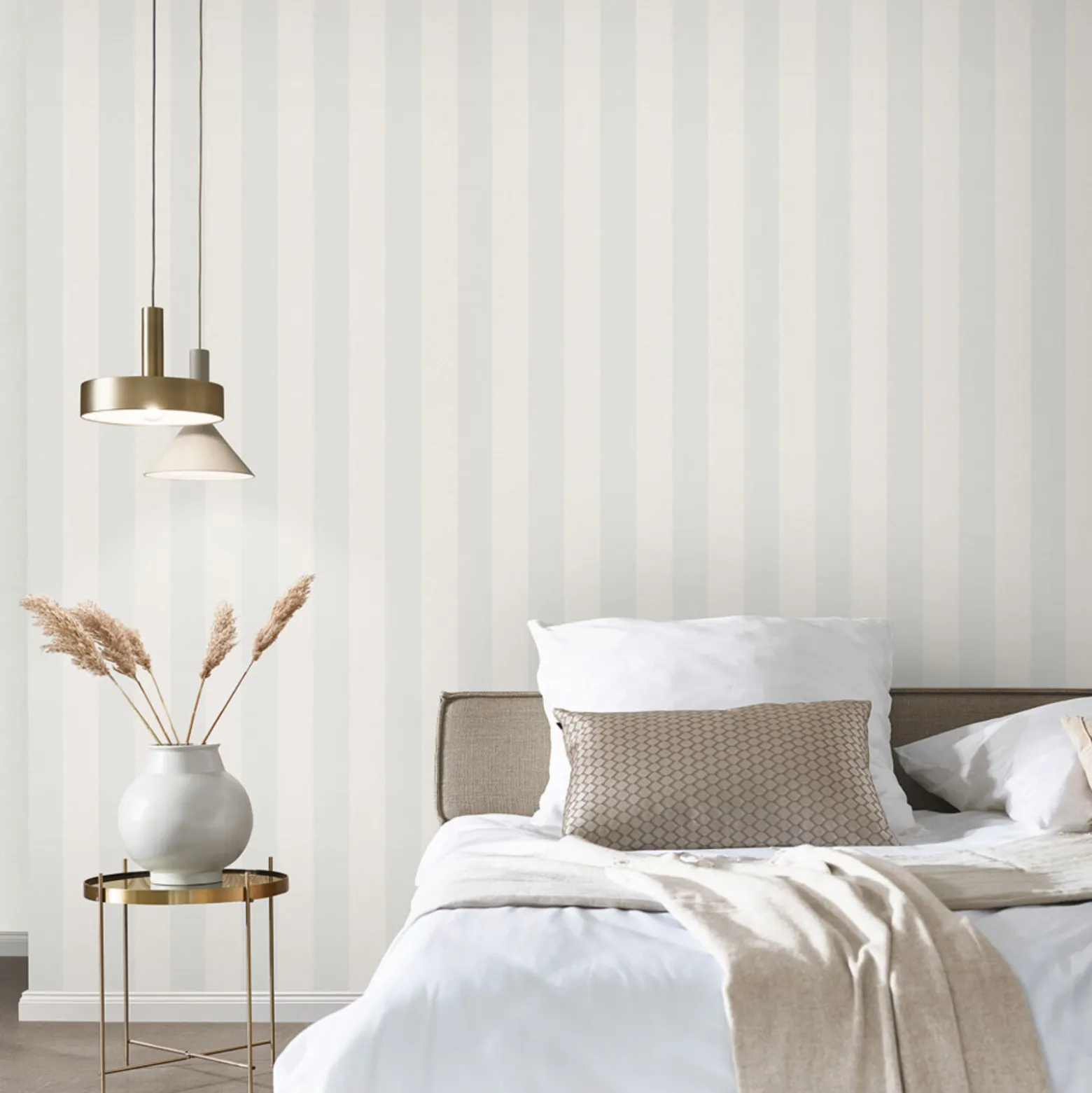 Vliestapete Streifen Grau Weiß Metallic 10361-31