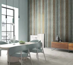 Vliestapete Streifen Struktur Glanz blau gold 32839